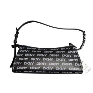 New DKNY Black Logo Avril TZ Shoulder Bag